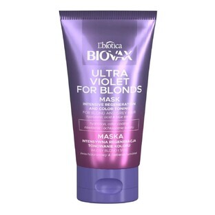 Biovax Ultra Violet Toning Mask für blondes und graues Haar, 150ml