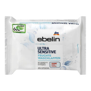 Ebelin, Ultra Sensitive, vochtige doekjes, 20 st.