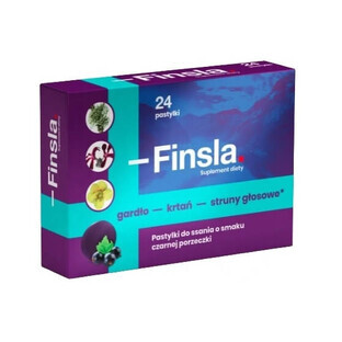 Finsla arôme cassis, 24 comprimés
