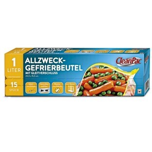 CleanPac, sacchetti universali per congelatori, 15x 1l
