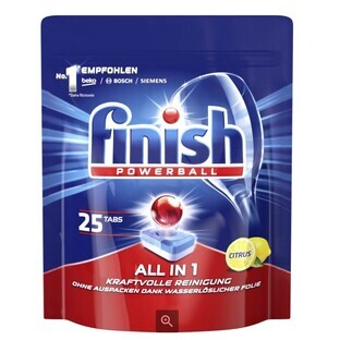 Finish, Todo en 1, Pastillas para lavavajillas, 25 uds.