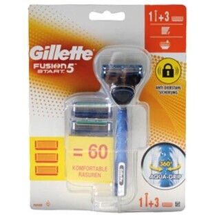 Gillette, Fussion 5, razor and 3 replacement cartridges