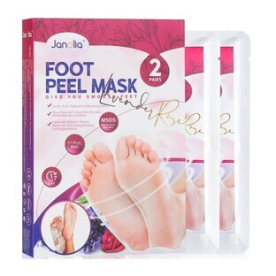 Janolia, Mască de peeling pentru picioare cu lavandă și trandafir, 2 perechi