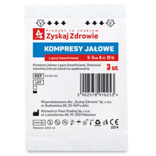 Compresses de gaze, 17N, 8W, 5x5cm, Get healthy, 1op. 3 pcs - Longue durée de conservation !