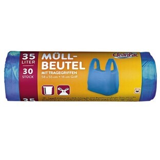 CleanPac, Garbage Bags with handles 35l, 30 pieces