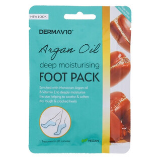 Derma V10 Mască pentru picioare cu ulei de argan, 1 buc