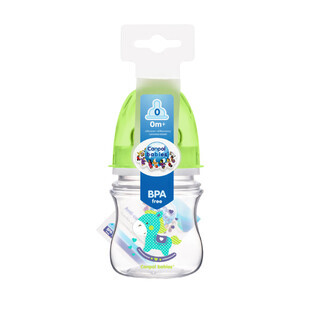 Canpol, Biberón para bebés, boca ancha, anticólico, Easystart Toys, caballito verde, 35/220, verde, 120ml