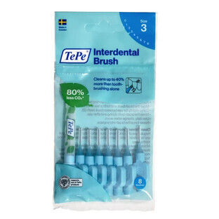 Periuțe de dinți originale TePe 0.6mm albastru, 8 buc.