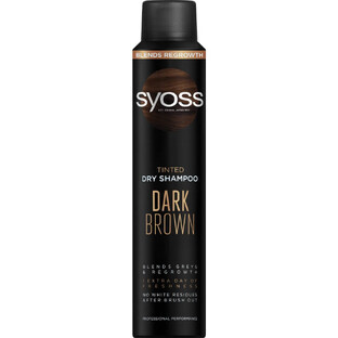 Syoss Tinted Dry Shampoo Dark Brown Dark wax dry shampoo for dark brown birch coloring and lightening, 200ml