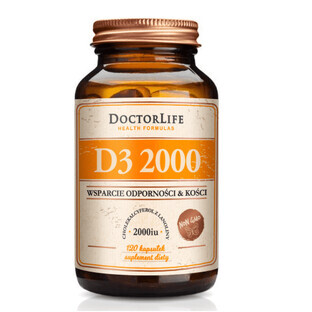 Doctor Life D3 2000 de lanolina en aceite de oliva, 120 cápsulas