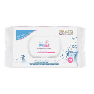 Lingettes nettoyantes pour bébés Sebamed, 60 pièces