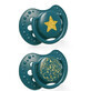 Lovi, Silicone dummy, dynamic Stardust 0-3m 22/892 green, 2 pieces