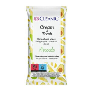 Cleanic Cream amp; Fresh Avocado Wipes, 15 pieces