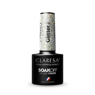 Claresa Soak Off UV/LED Glitter Hybrid-Lack 1, 5g