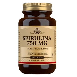 Solgar, Spirulina 750mg, 80 capsules