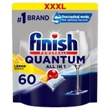 Finish Quantum Quantum All in 1 dishwashing capsules Powerball tablets 60 pcs lemon