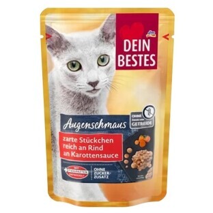 Dein Bestes, Feuchtes Katzenfutter mit cremiger Holz-Karotten-Sauce, 100 g