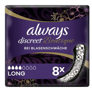 Always, Discreet Boutique, Damenbinden, lang, 8 Stück