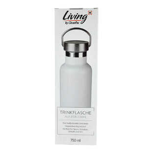 CleanPac, Sticlă din oțel inoxidabil, alb, 750ml