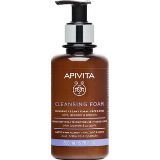 Apivita, Spumă cremă de curățare pentru față și zona ochilor, 200 ml