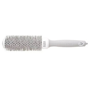 Olivia Garden Expert Blowout Speed Brush avec poils ondulés pour le séchage et la mise en forme de la cire Blanc/Gris, 35mm