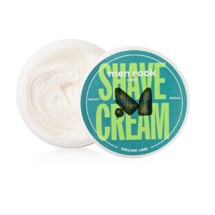 MenRock Crème à raser pour hommes au citron vert de Sicile, 100g