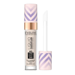 Eveline Cosmetics, Camuflaje Líquido, Corrector Impermeable con Ácido Hialurónico 6, 7 ml