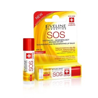 Eveline Cosmetics Bálsamo Labial SOS Odywczo-regenerujcy SPF20 Classic, 4,5ml