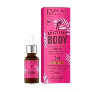 Eveline Brazilian Body Geconcentreerde Zelfbruinende Druppels voor gezicht en lichaam, 18 ml Eveline Brazilian Body Geconcentreerde Zelfbruinende Druppels voor gezicht en lichaam, 18 ml