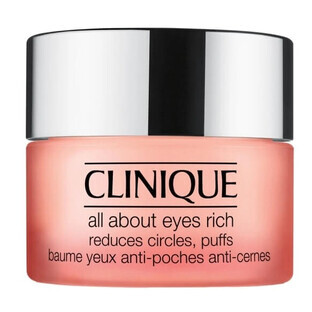 Clinique All About Eyes Crema Contorno de Ojos para reducir líneas finas, arrugas, ojeras y líneas de expresión, 15ml