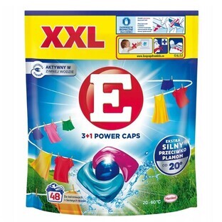 E Power Caps para el lavado de tejidos de color y de color oscuro, 48 uds.