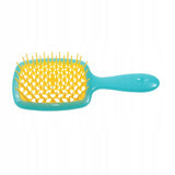 Janeke Superbrush hairdressing brush for detangling waxes Turquoise and yellow