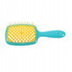 Janeke Superbrush hairdressing brush for detangling waxes Turquoise and yellow