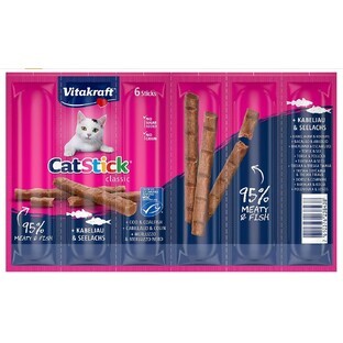 Vitakraft, Snack per gatti, croccantini per gatti, merluzzo, 15g