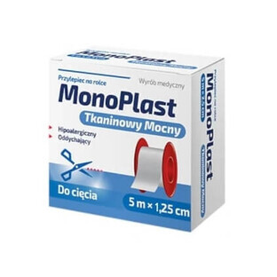 MonoPlast Adhesive Cloth 5 m x 1.25 cm, 1 pc