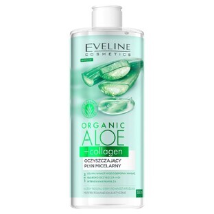 Eveline Cosmetics Organic Aloe + Collageen 3-in-1 micellaire reinigingslotion, 500ml
