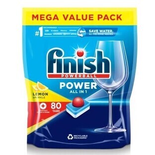 Finish Power All in One Lemon dishwashing tablets, 80 pcs