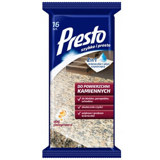 Presto, Salviette umidificate per superfici in pietra, 16 pezzi