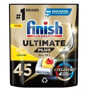 Finish Ultimate Plus Powerball AiO limone Powerball capsule per lavastoviglie 45 pezzi
