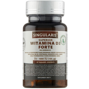 Singularis Vitamina D3 Forte 4000IU, 30 cápsulas