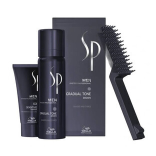 Wella Professionals SP Men Gradual Tone Brown Elimination Kit Mousse 60ml + Shampoo 30ml + Brush