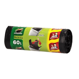 Jan Niezbdny, Saci de gunoi, negru, 60l, 26 bucăți