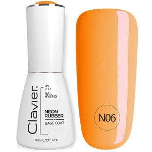 Clavier Luxury Neon Rubber Base Colour N06 Orange Rainbow, 10ml
