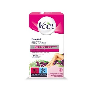Veet waxstrips voor het harsen van het lichaam, normale huid, 12 stuks