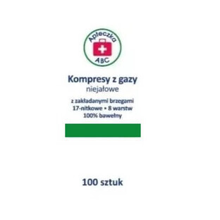 Vliesstoff-Mullbinden, 17-fädig, 8-lagig, 5x5 cm, ABC Verbandskasten, 100 Stück - Langlebig!