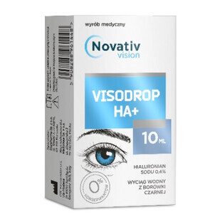 Gotas oculares Novativ Vision Visodrop HA+, 10 ml - ¡Uso prolongado!