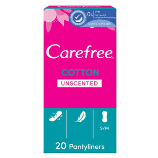 Carefree, coton normal, serviettes hygiéniques, 20 pcs