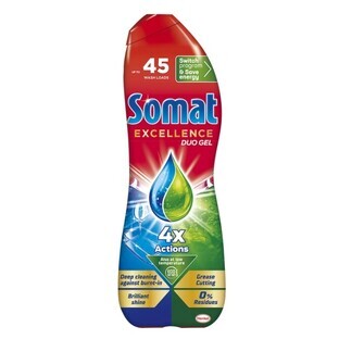 Somat Excellence Duo Gel, vaatwasgel tegen vet, 810 ml