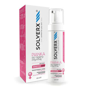 Solverx Sensitive Skin Spumă de igienă intimă pentru femei, 200ml