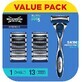 Wilkinson Hydro 5 Skin Protection Regular Rasierer mit auswechselbaren Klingen 1 Stück + Kartuschen 13 Stück